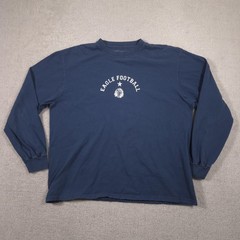 American Eagle Outfitters Shirt Mens Large Blue Eagle Football 9 Tee Long Sleeve