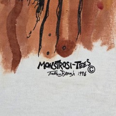 Vintage Monstrosi-Tees Shirt Mens Large Hand Painted Moster Timothy Brough 90s