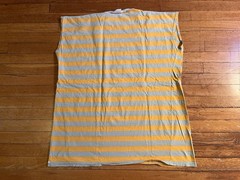 VINTAGE Aruba Byron Bus & Taxi Time Table Sleeveless Shirt Men’s 2XL Striped