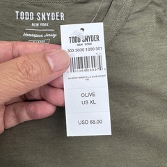 Todd Snyder Shirt Mens XL Olive Green Pocket Tee Homespun Jersey Made USA Casual