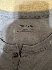 UNTUCKit – Size L – Men’s Pale/Light Blue Long Sleeve Henley T-Shirt