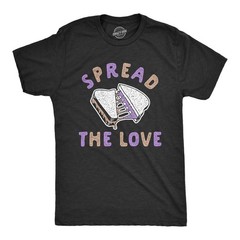 Mens Spread The Love T Shirt Funny Peanut Butter Jelly Sandwich Graphic Tee for