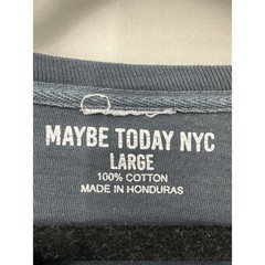 Maybe Today NYC Shirt Mens Large Black Skull Art Graphic Tee Streetwear Cotton