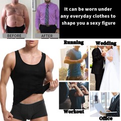 Men Body Shaper Slimming Tummy Vest Thermal Compression Shirt Tank Top Shapewear
