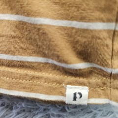 Pact Organic T Shirt Men Medium Brown Stripe V Neck 100% Organic Cotton