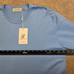 Collars and Co Men’s Lucca Luxury Touch Soft Cotton Silk T-Shirt Size 2XL Blue