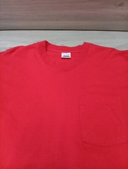 Vtg BVD Premium Series Pocket T-Shirt Mens Size XL Red Made in USA Single Stitch