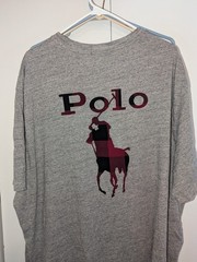 Polo Ralph Lauren Big Pony T Shirt Mens Size 3XLT Tall Gray Buffalo Plaid Logo