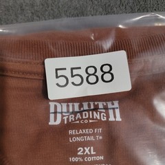 Duluth Trading Shirt Men XXL Brown Longtail Relaxed Fit Pocket Tee Work NWT