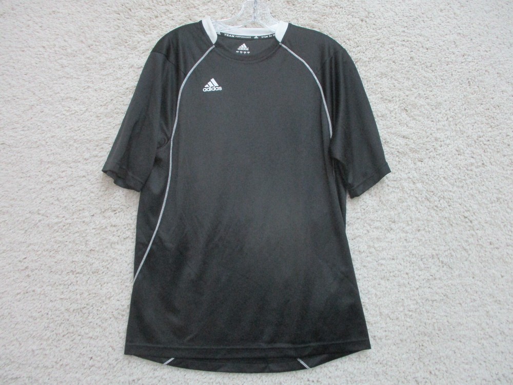 Adidas Shirt Medium Adult Black Athletic Performance Stretch Logo Modern Mens M