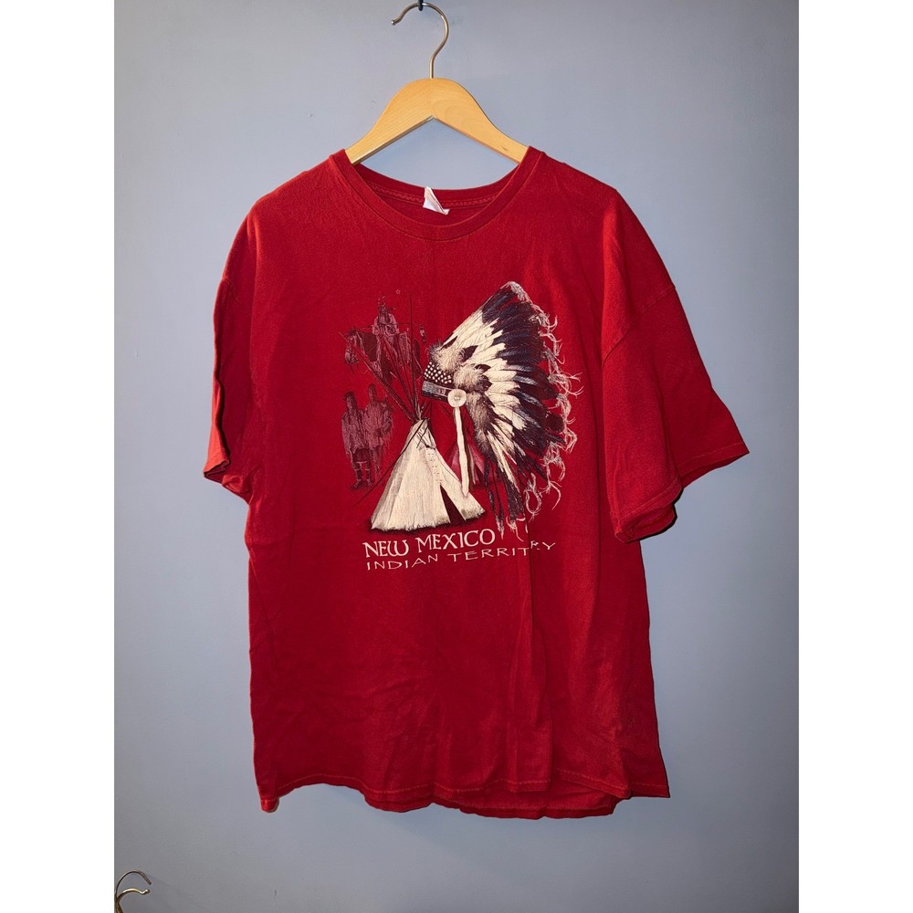 Vintage New Mexico Indian Territory Graphic T-Shirt Red Delta Pro Weight 2XL