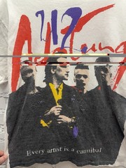 VTG U2 Achtung 1991 Baby Zoo TV Tour White Band Concert Tee AOP T-Shirt M/L USA