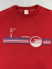 Vintage 70s 80s Beale St. Memphis Graphic T-shirt Single Stitch USA Made Size L