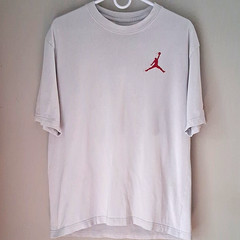 Jordan Jumpman White/Red Graphic Logo Tee M Regular Fit Short Sleeve Crew Cotton