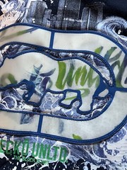 Ecko Unltd Navy “The Block Is Hot” T-Shirt Plastic Embroidered Graffiti Rhino XL