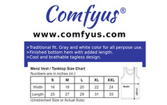 Comfyus 3 pcs Men’s Undershirt / Tank Top / Vest *Classic Premium Cotton Fabric*