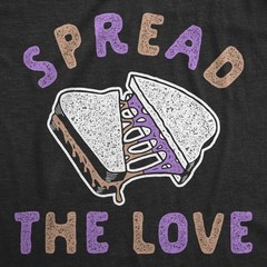 Mens Spread The Love T Shirt Funny Peanut Butter Jelly Sandwich Graphic Tee for