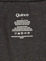 Quince Women’s L Cotton Blend Black V-Neck T-Shirt Basic Tee Everyday Essential
