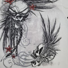 Skeleton Skull Shirt Large 21×26 White