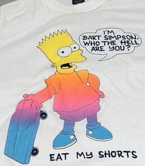 Rare 1990s Vintage Neon Bart Simpson Shirt Size M Does Have Some Spots As Shown