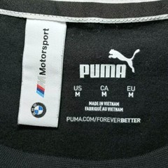 PUMA T Shirt M Black BMW MMS Motorsport Logo Forever Better Enthusiast 595369 01