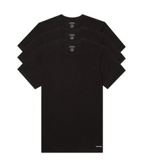 3-Pack of Calvin Klein Men’s 100% Cotton Classic Fit Crew Neck T-Shirts in Black