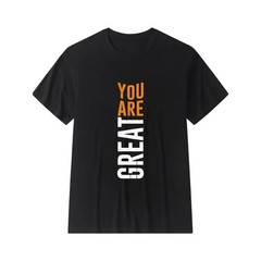 Men’s 100% Cotton T-Shirt Teens Short Sleeve Crew Neck YOU ARE GREAT