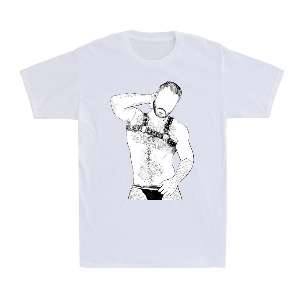 Gay Leather Gay Daddy Man Bear Kink Fetish BDSM Gay Harness Men’s T-Shirt