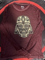 STAR WARS Darth Vader Fifth Sun Day Of The Dead Maroon Thermal Waffle Knit,Large
