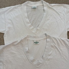 2 Vintage 80s Savile Row Under Shirt Blank White Mens Sz M 38-40 Combed Cotton