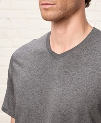 NWOT-Pact-Men’s Organic SoftSpun Essential V-Neck Tee-Med Grey Heather- (LARGE)