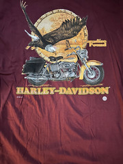 VINTAGE-T-SHIRT HARLEY, INDIAN,BIKER – X-LARGE OFFICICALLY LICENSED. Burgandy