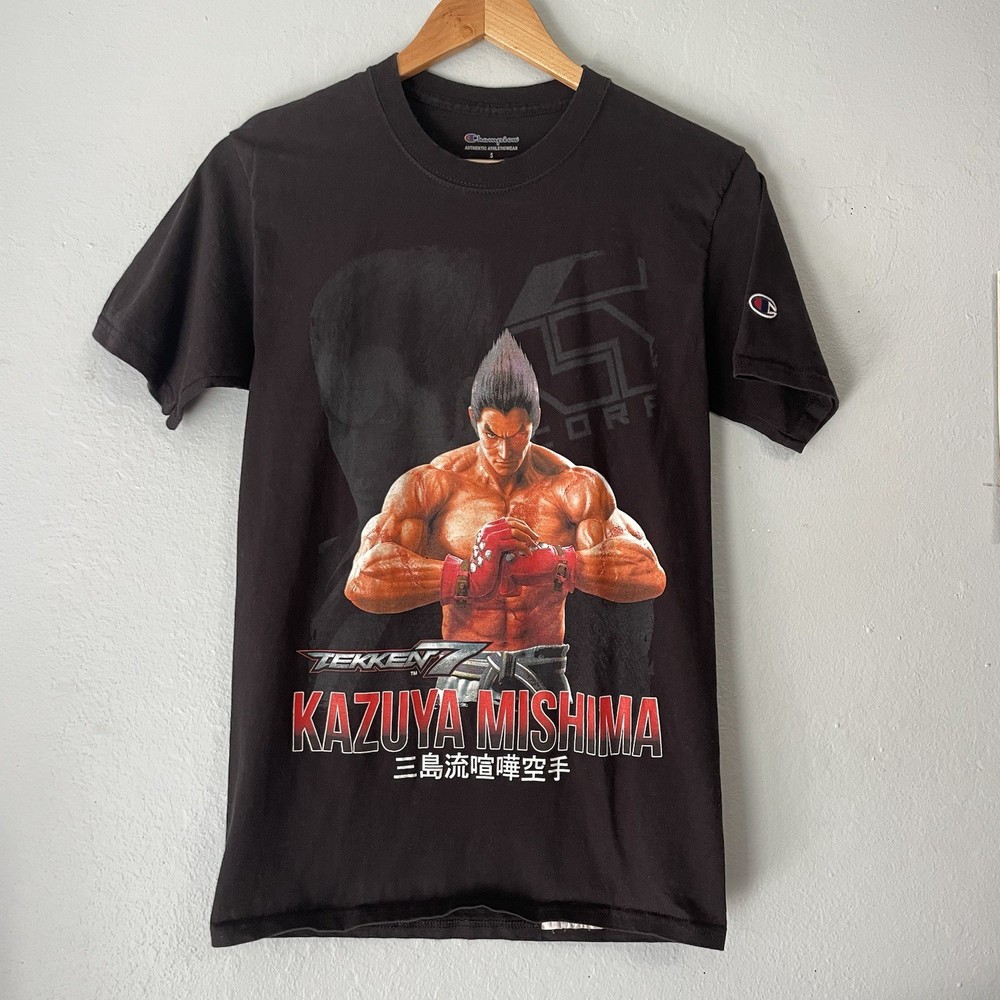 Tekken 7 X Champion Kazuya Mishima Black Shirt Men’s Small Vintage