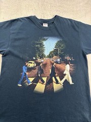 Vintage 90’s The Beatles Abbey Road Faded Black Double Sided Band T-shirt