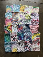 Lot of 30 Tie Dye Tees Reseller T Shirt Bundle Blank Mixed Sizes