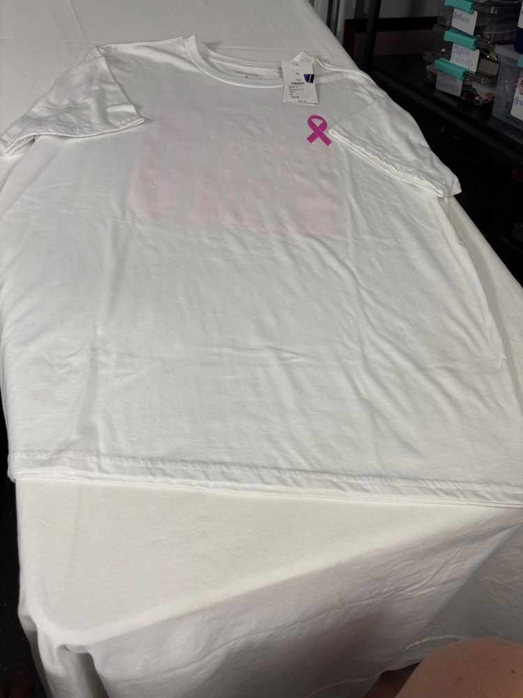 CROWN & IVY MENS’ BREAST CANCER AWARENESS T-SHIRT SIZE X LARGE CHEST 48″