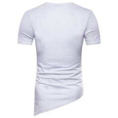 Men’s Irregular Shirt Short Sleeve Muscle Tee T-shirt Casual Top Blouse