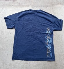 VTG Wave Riding Vehicles T-Shirt Mens Large Blue Surfer Gold Stencil Rare Y2K
