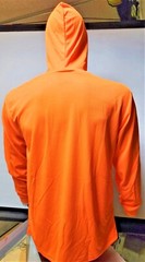 Hi Vis Long Sleeve Safety Shirt With Hoodie, Quick Dry Polyester Birdeye mesh