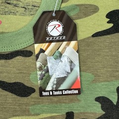 Rothco T Shirt Mens Small Green Vintage Woodland Camo Military Tactical New