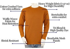 Styllion Big and Tall – Mens THERMAL Shirts Crew – Heavy Weight – TCLS