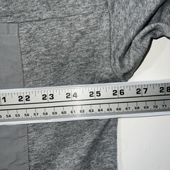 Oversized Heather Gray Short Sleeve T-Shirt With Ribbed Collar & Chest Pocket XL