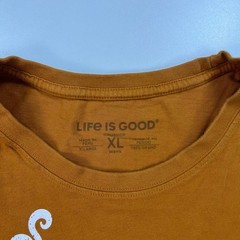 Life is Good Crusher Shirt Mens Extra Large XL Orang Crew Neck Cotton Smoke Show