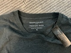 Banana Republic Men’s Premium Wash Tshirt Charcoal Gray XL