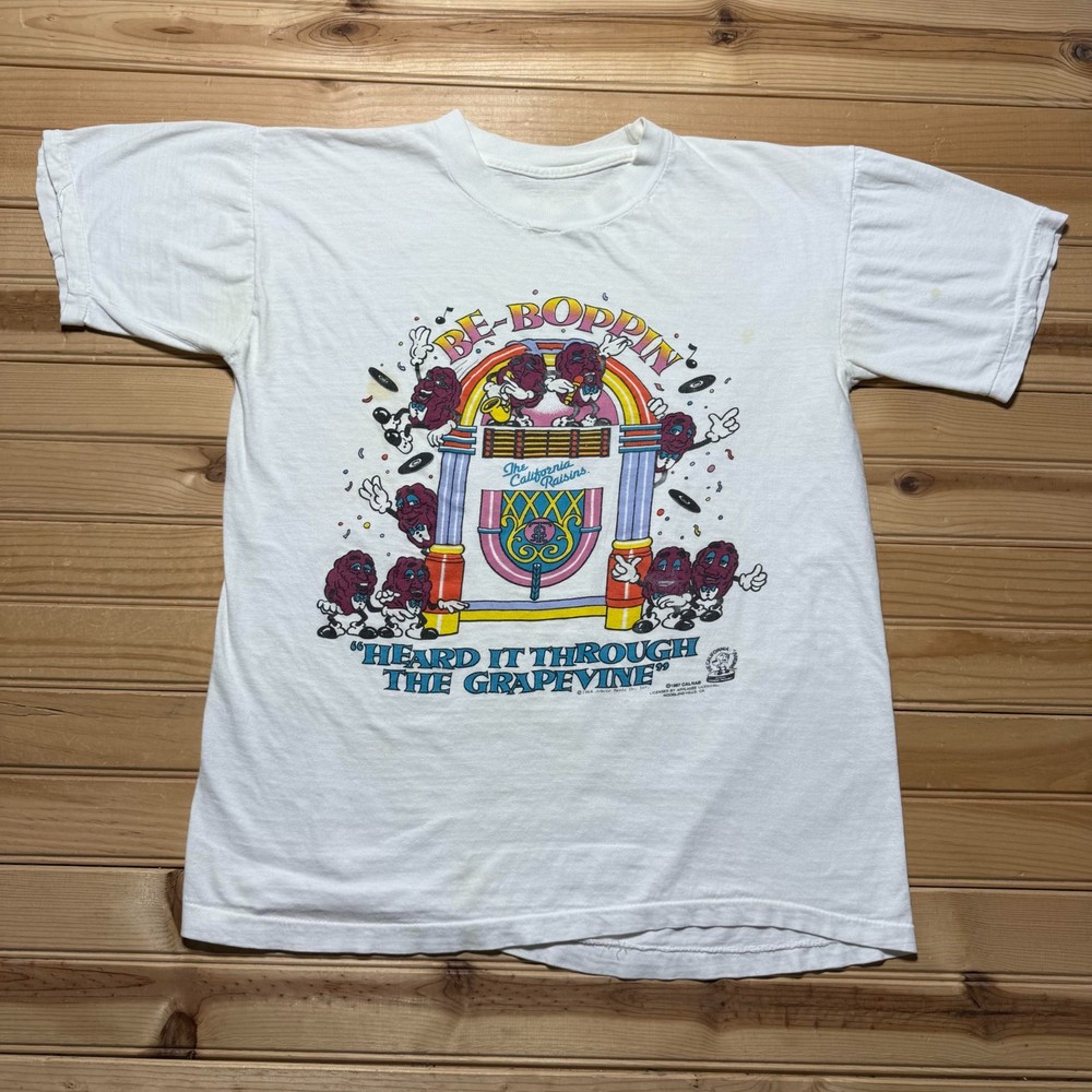 Vintage 1987 Be-Boppin The California Raisins Music Graphic T-Shirt Men’s Medium