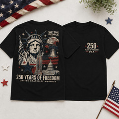 USA 250 Years of Freedom Shirt Men We The People Patriotic Eagle Flag Tee(S-5XL)