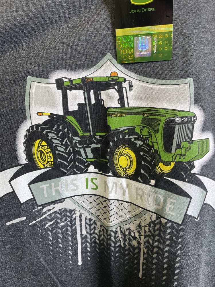 John Deere This Is My Ride Tractor Graphic T-Shirt XL Gray NWT Licensed