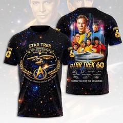 Star Trek 60th Anniversary Shirt 1966-2026 All Over Print Galaxy T-Shirt 2Sided