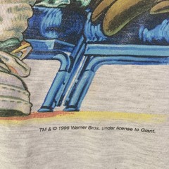 Vintage XL 90s Wile E Coyote Looney Tunes Hoop Slam Basketball T Shirt FLAWS