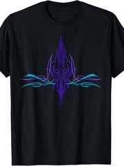 Pinstripe Hot Rod Art T-Shirt Men’S Unisex Classic Fit Black Short Sleeve T-S